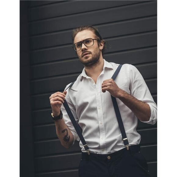 Suspenders for Women and Men | Elastic, Adjustable, Y-Back | Pant Clips, Tuxedo - Picture 6 of 7